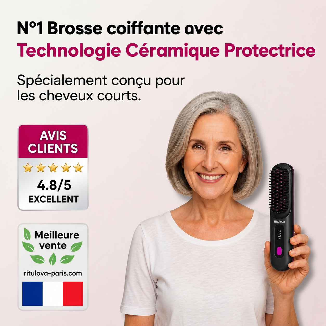 Brosse Ritulova pour Cheveux Courts